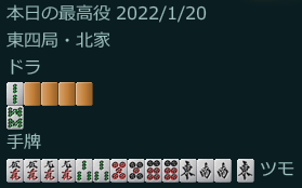 リーチ一発ツモで倍満