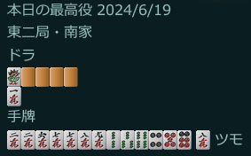 メンピン一発ツモオモウラウラ赤