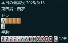 リーヅモタンヤオチートイ赤赤ウラウラ